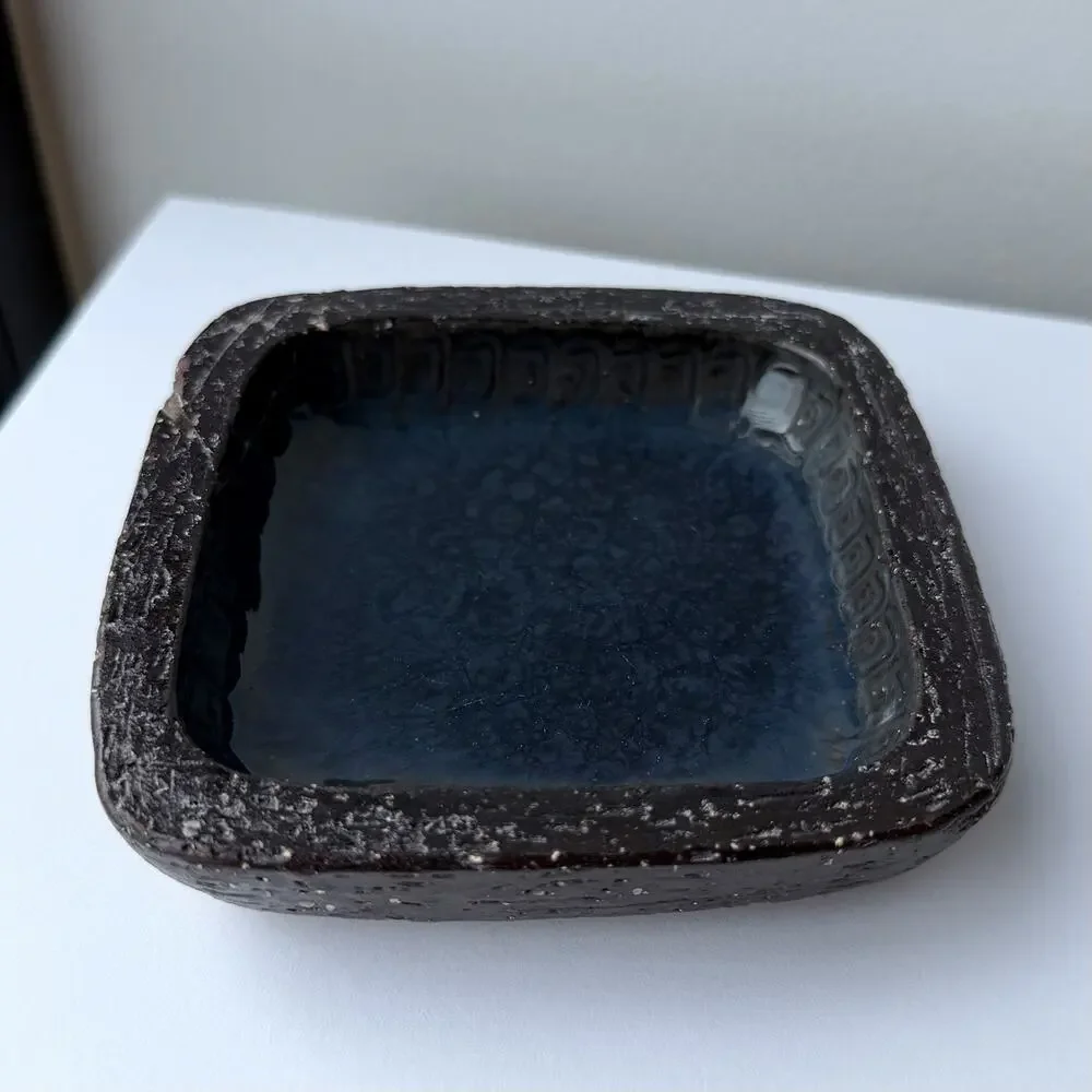 Tusbo Denmark Tiny Brutalist Stoneware Dish by Jytte Trebbien and Harry Nielsen